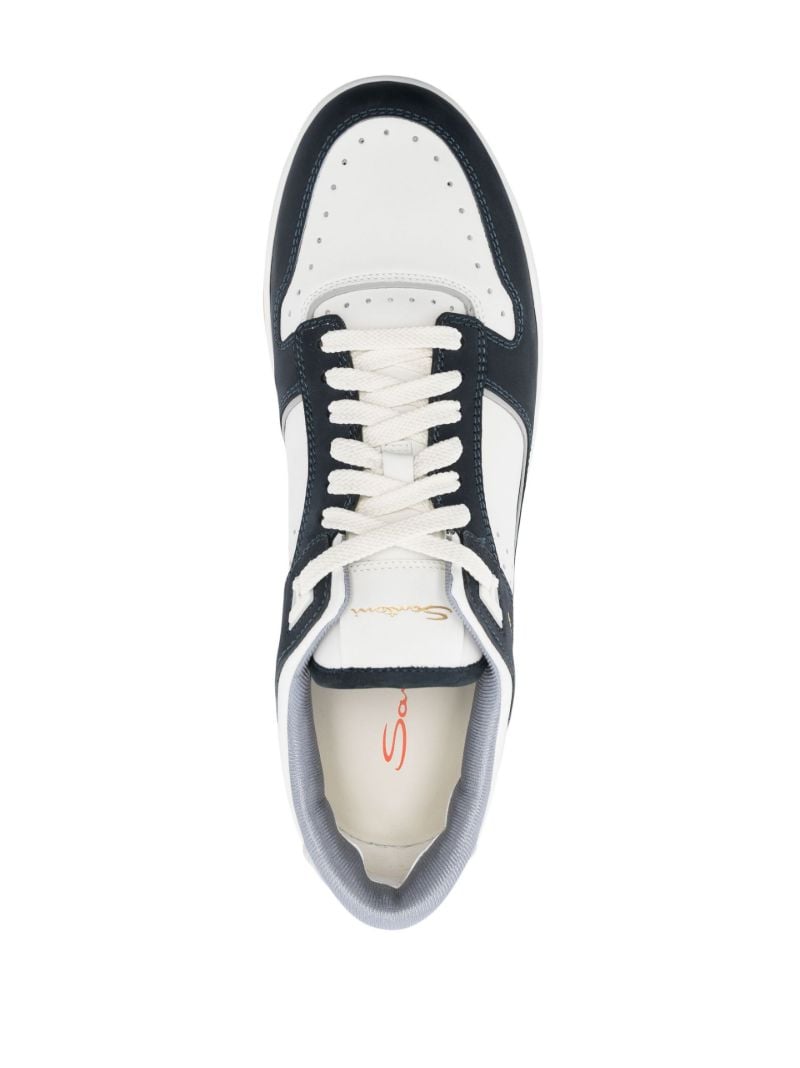 Blue and White Goran Leather Sneakers