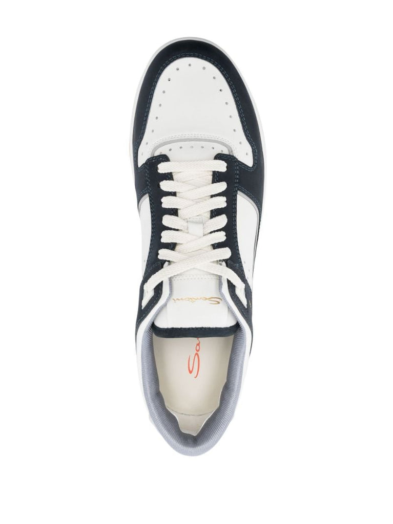 Blue and White Goran Leather Sneakers