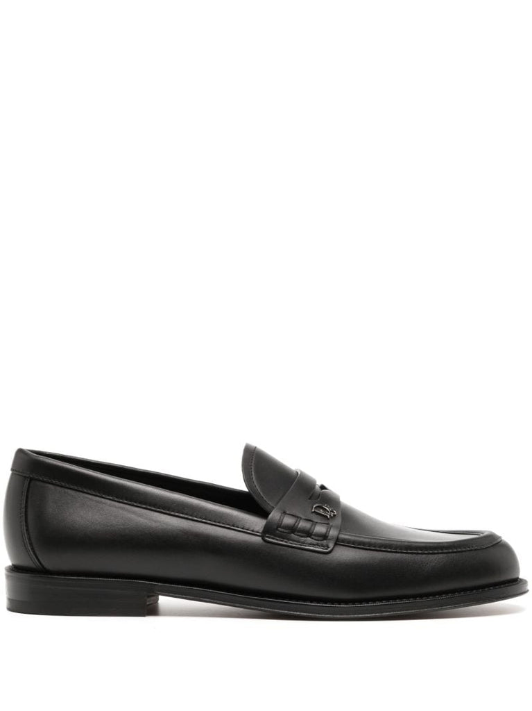 Black Granville Leather Loafers