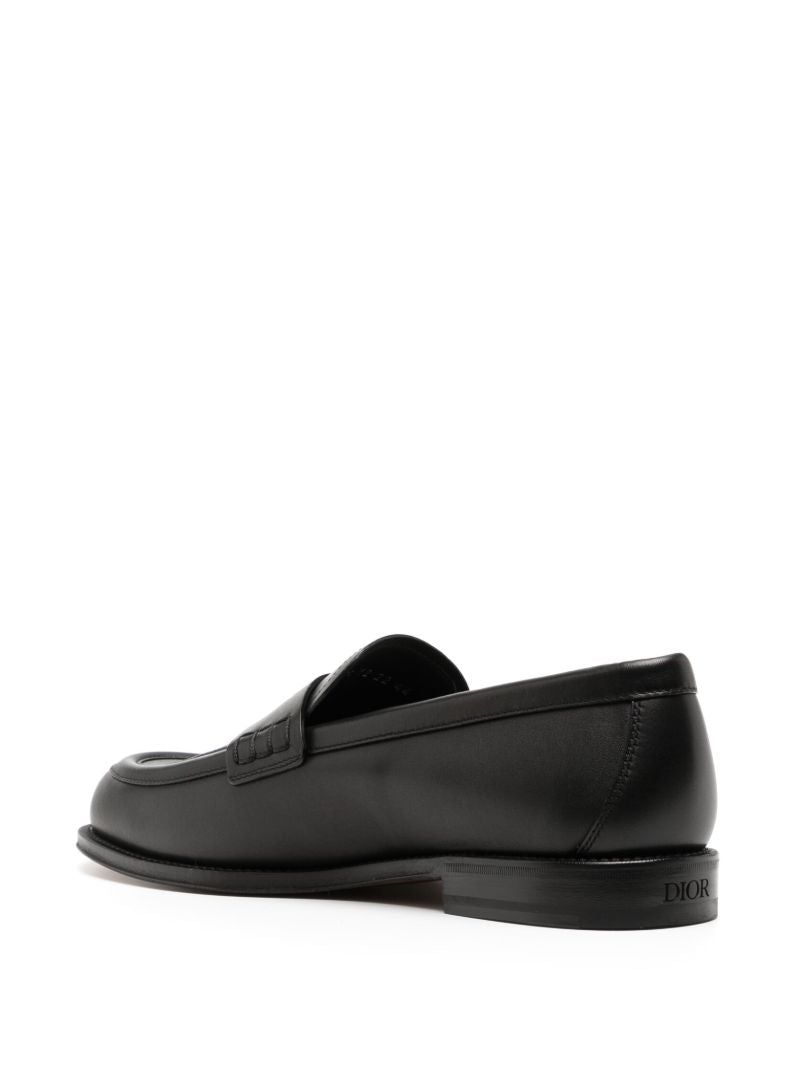 Black Granville Leather Loafers