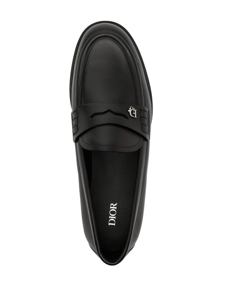 Black Granville Leather Loafers