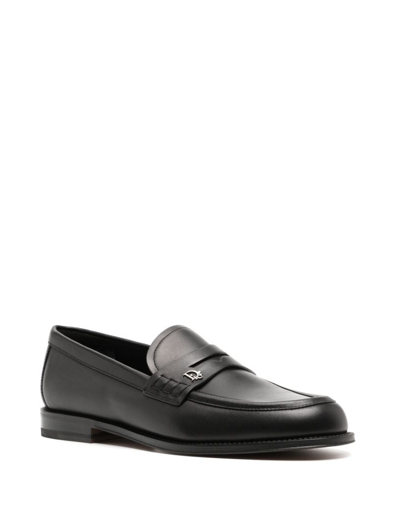 Black Granville Leather Loafers
