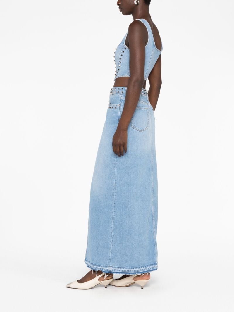 Blue Denim Maxi Skirt