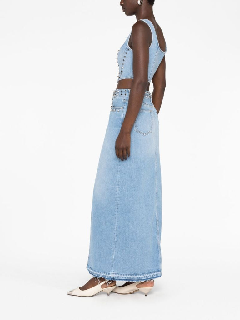 Blue Denim Maxi Skirt