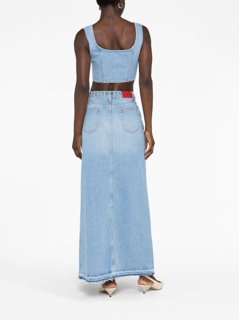 Blue Denim Maxi Skirt