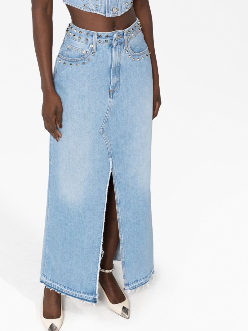 Blue Denim Maxi Skirt