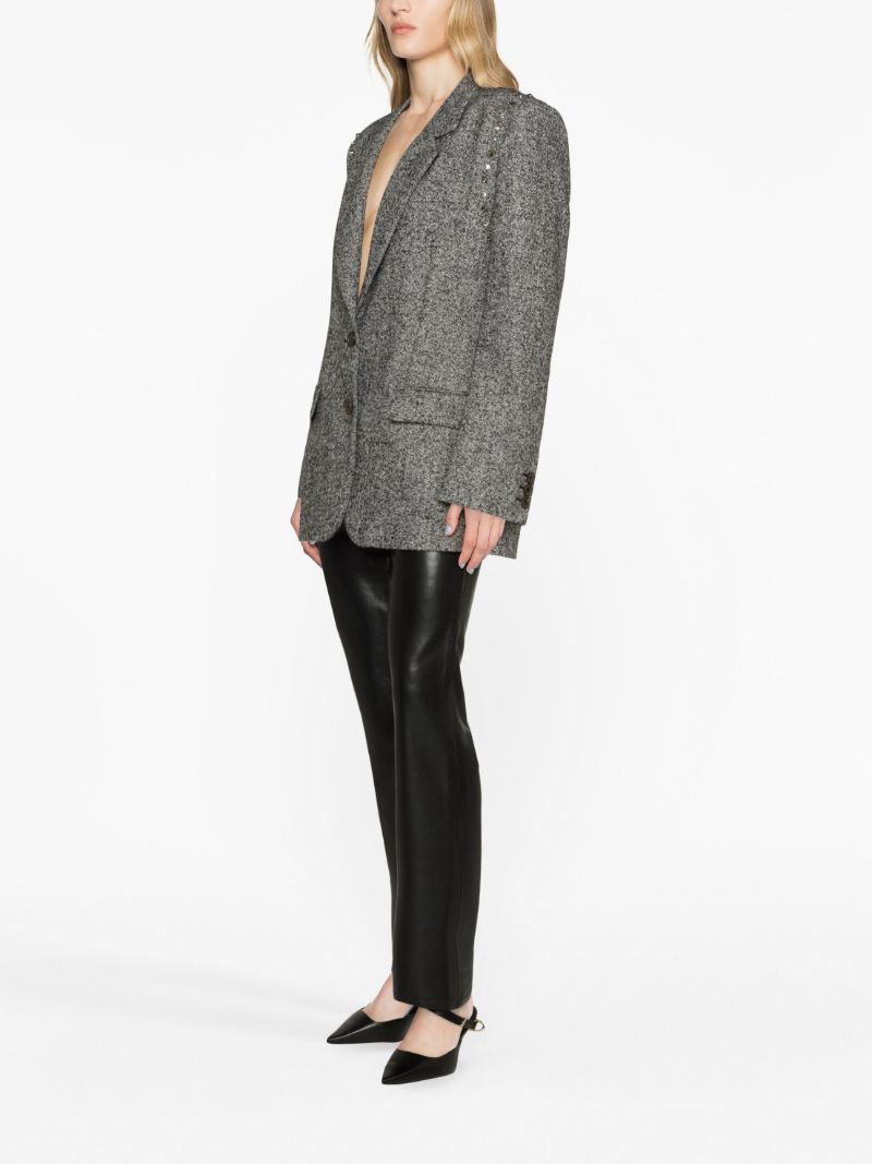 Black Studded Herrigbone Blazer