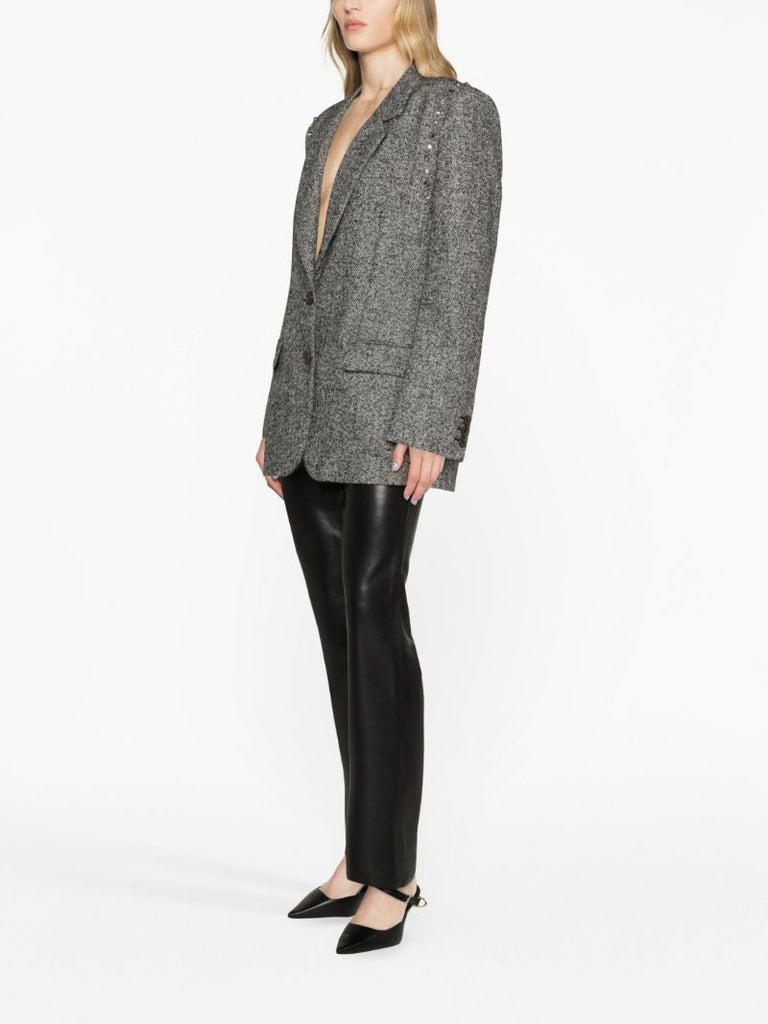 Black Studded Herrigbone Blazer