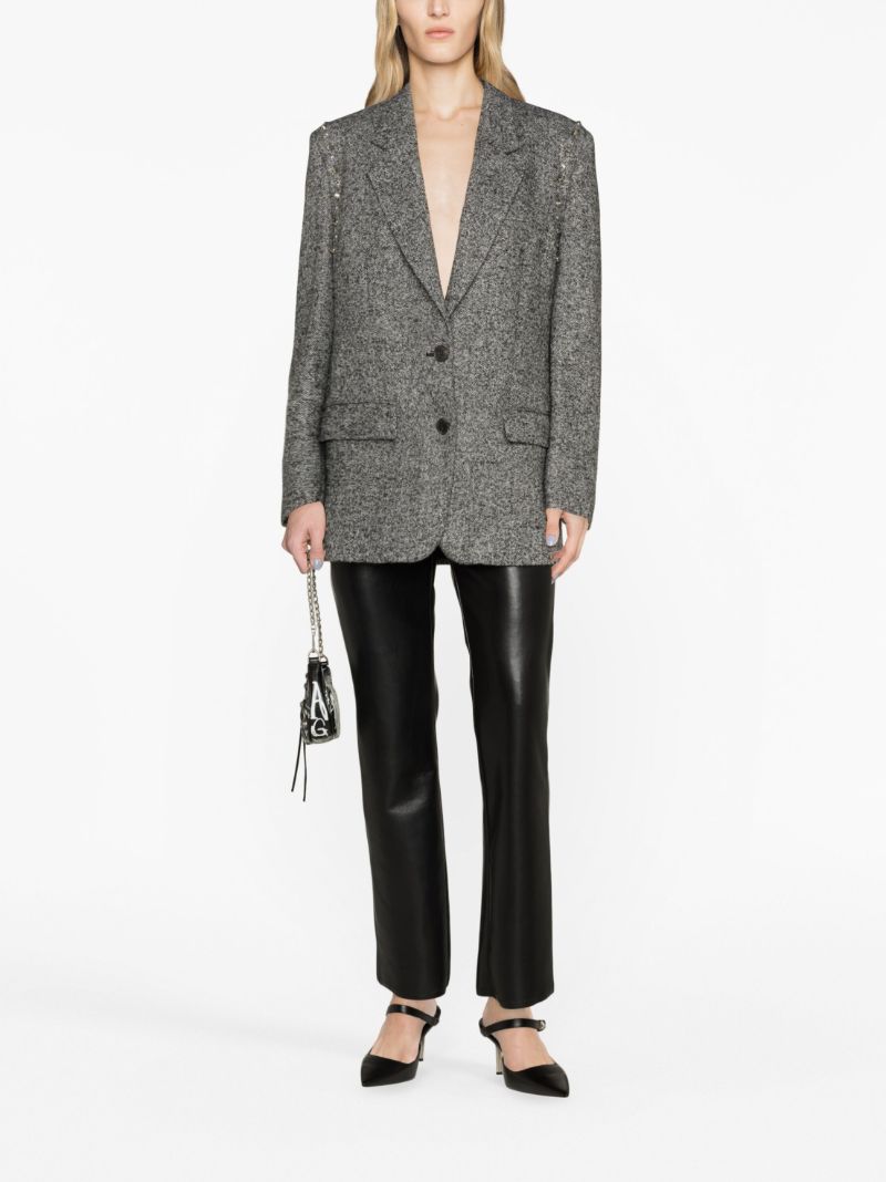 Black Studded Herrigbone Blazer