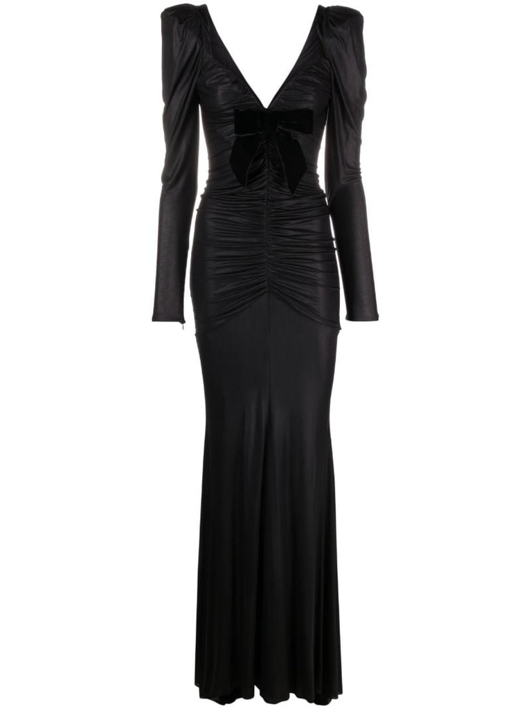 Black Ruched Gown