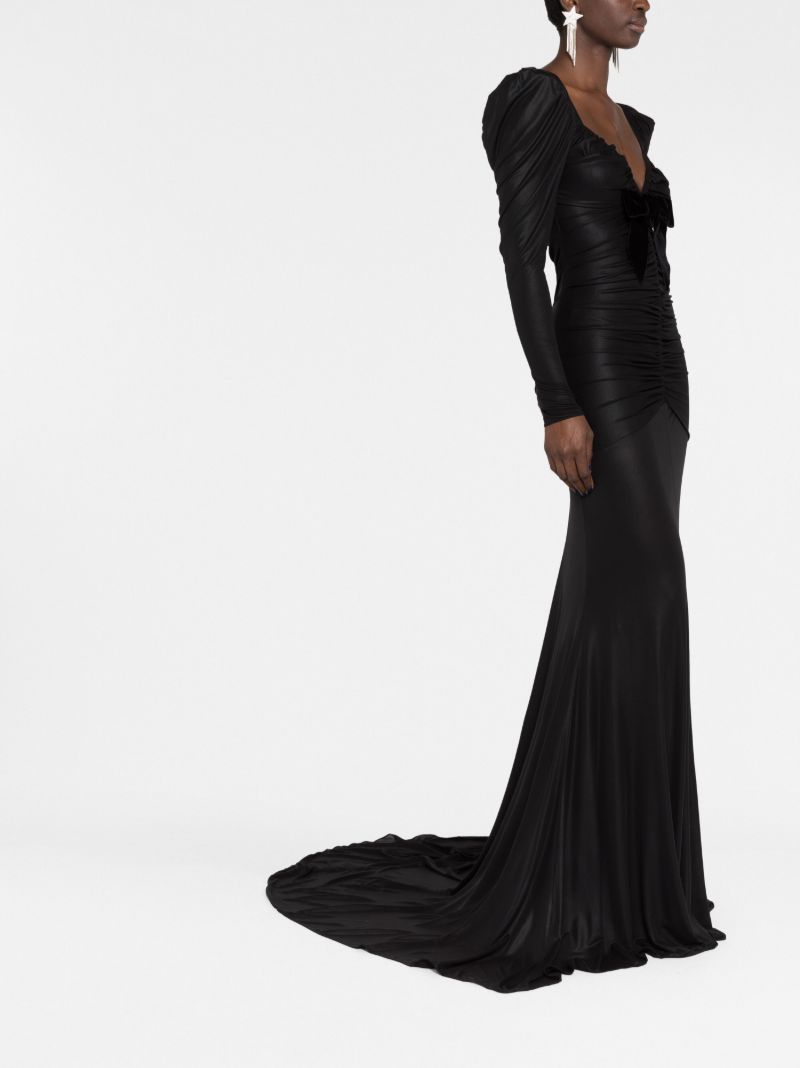 Black Ruched Gown