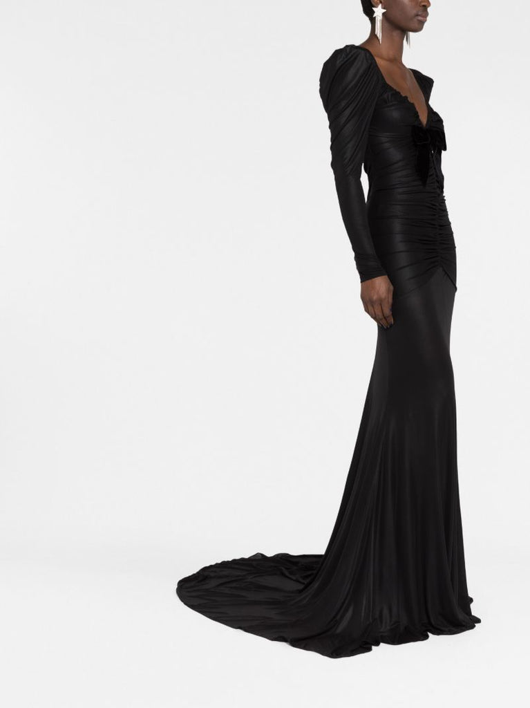 Black Ruched Gown