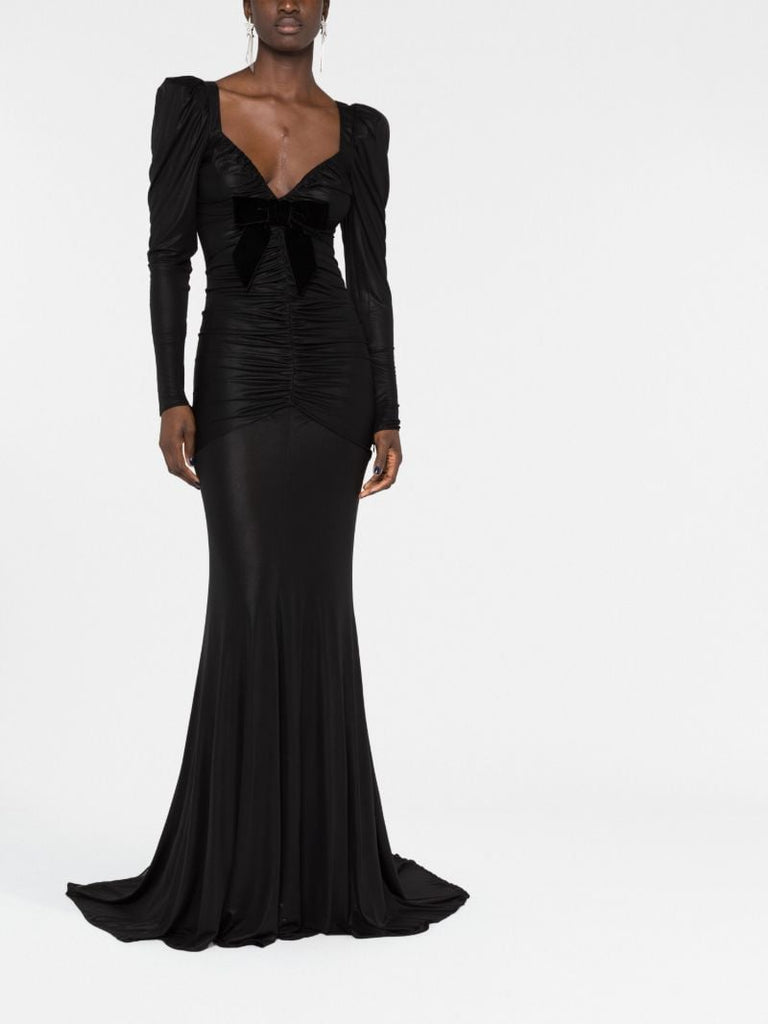 Black Ruched Gown