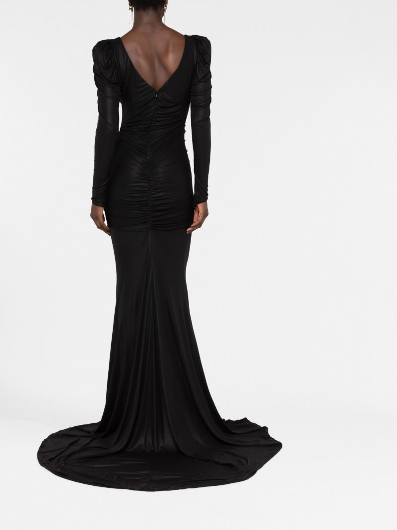 Black Ruched Gown