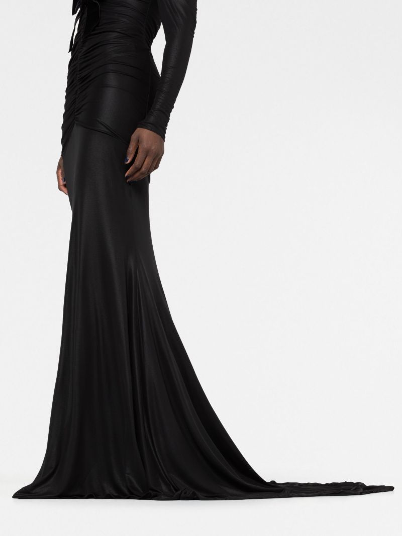 Black Ruched Gown