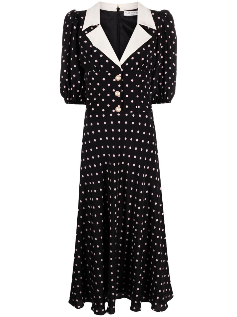 Black Polka-dot A-line Dress