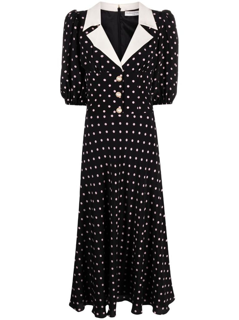 Black Polka-dot A-line Dress