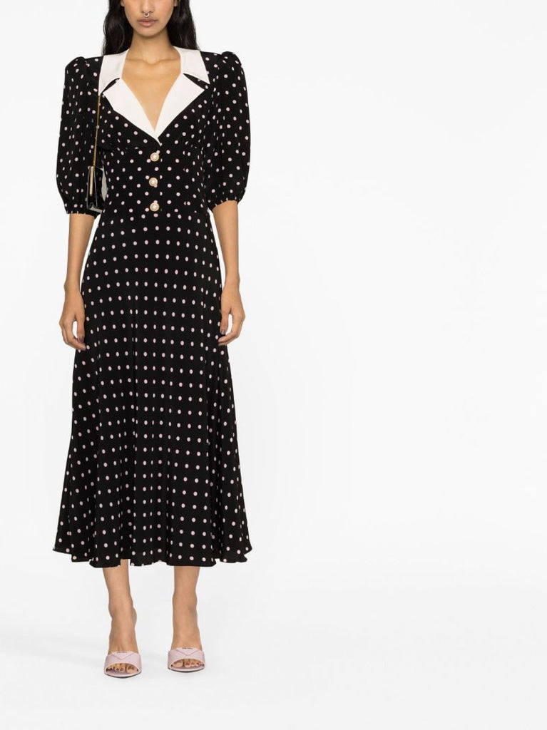 Black Polka-dot A-line Dress