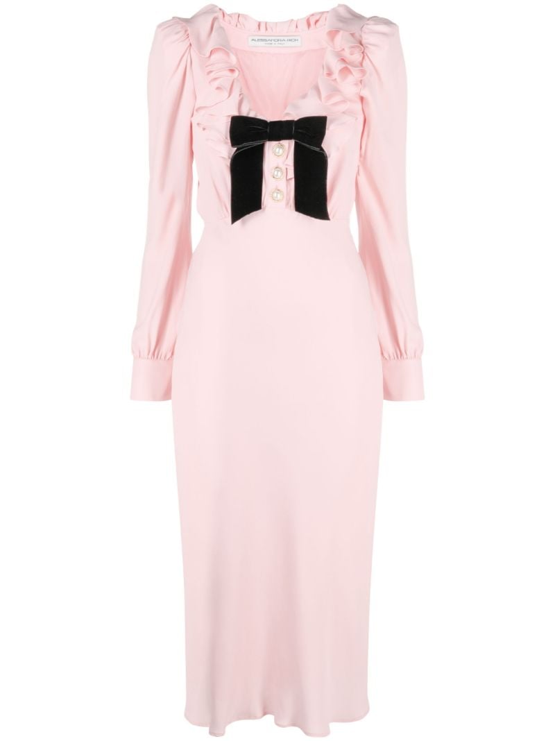 Pink Ruffled Midi Dress