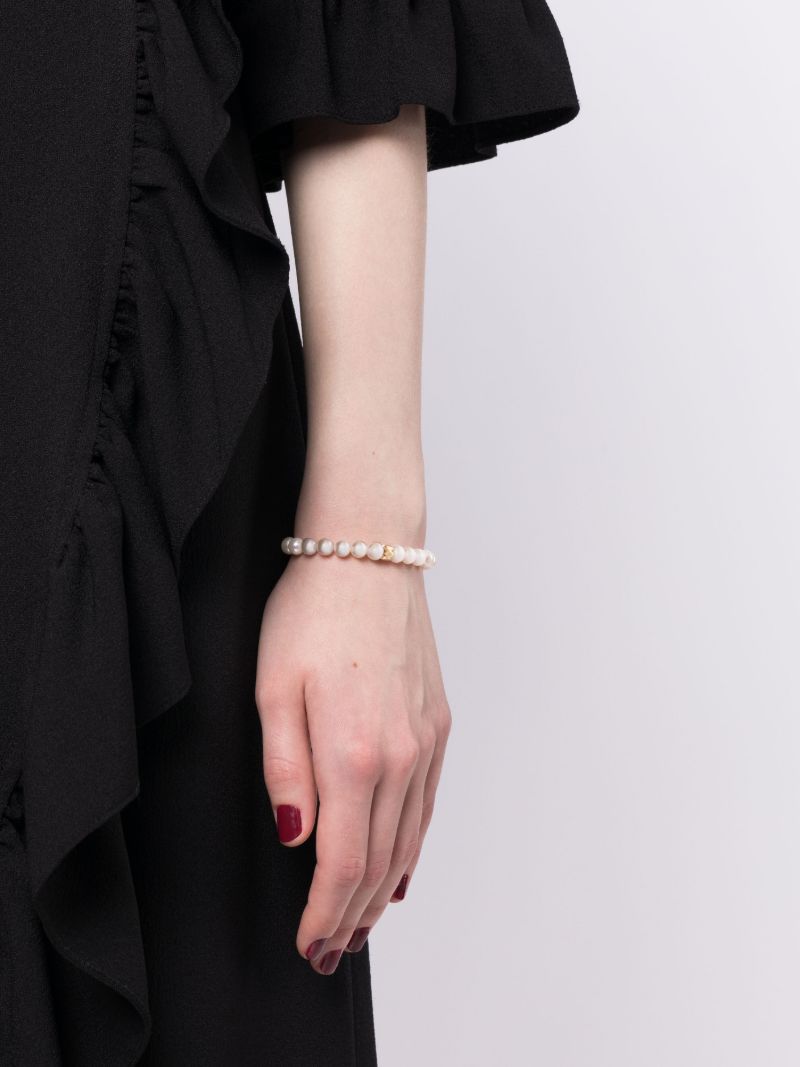 14kt Yellow Gold Marquise Eye Pearl Bracelet