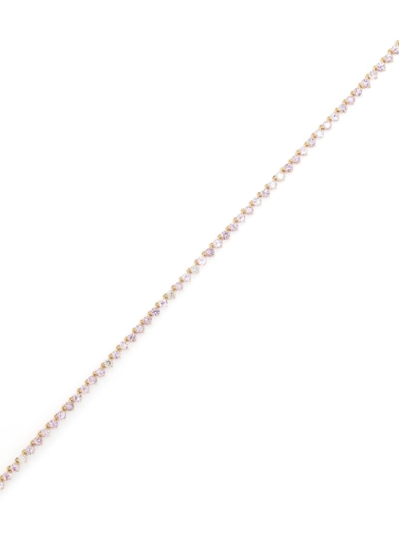 14k Yellow Gold Half Riviera Sapphire and Diamond Necklace