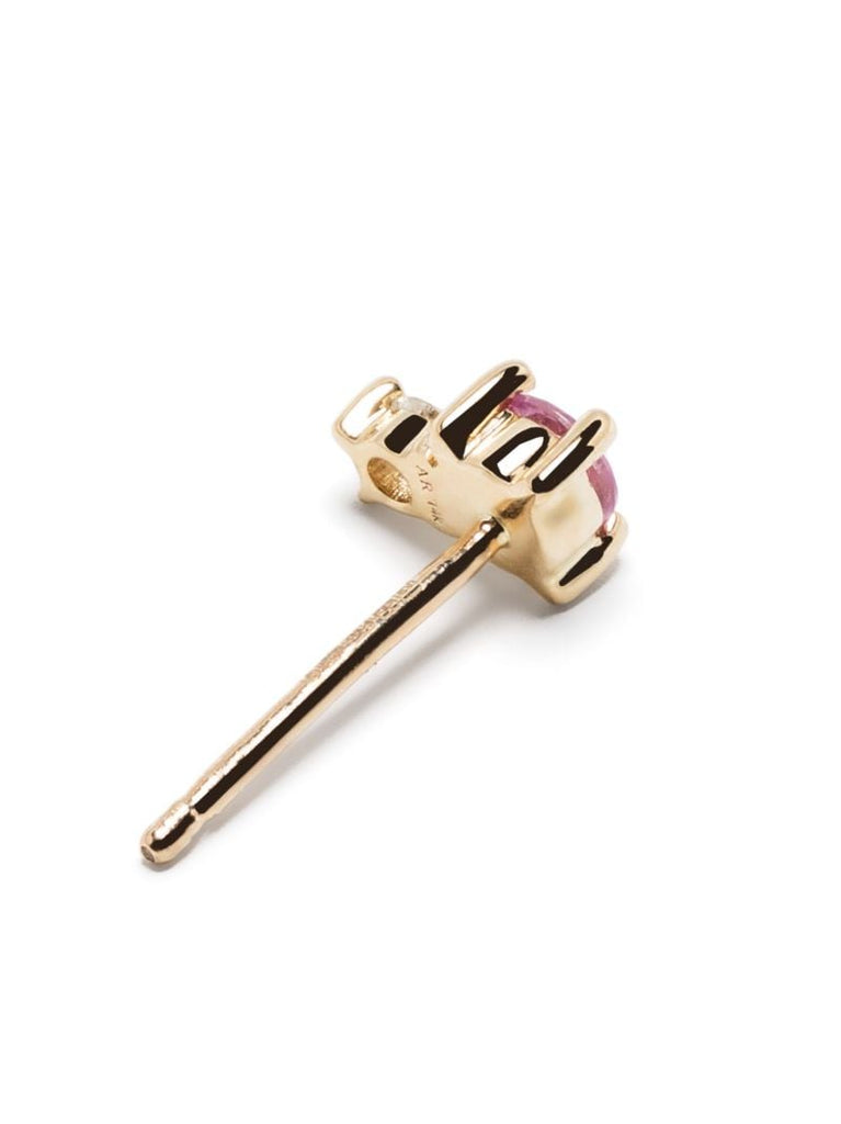 14k Yellow Gold Amigos Sapphire and Diamond Stud Earrings