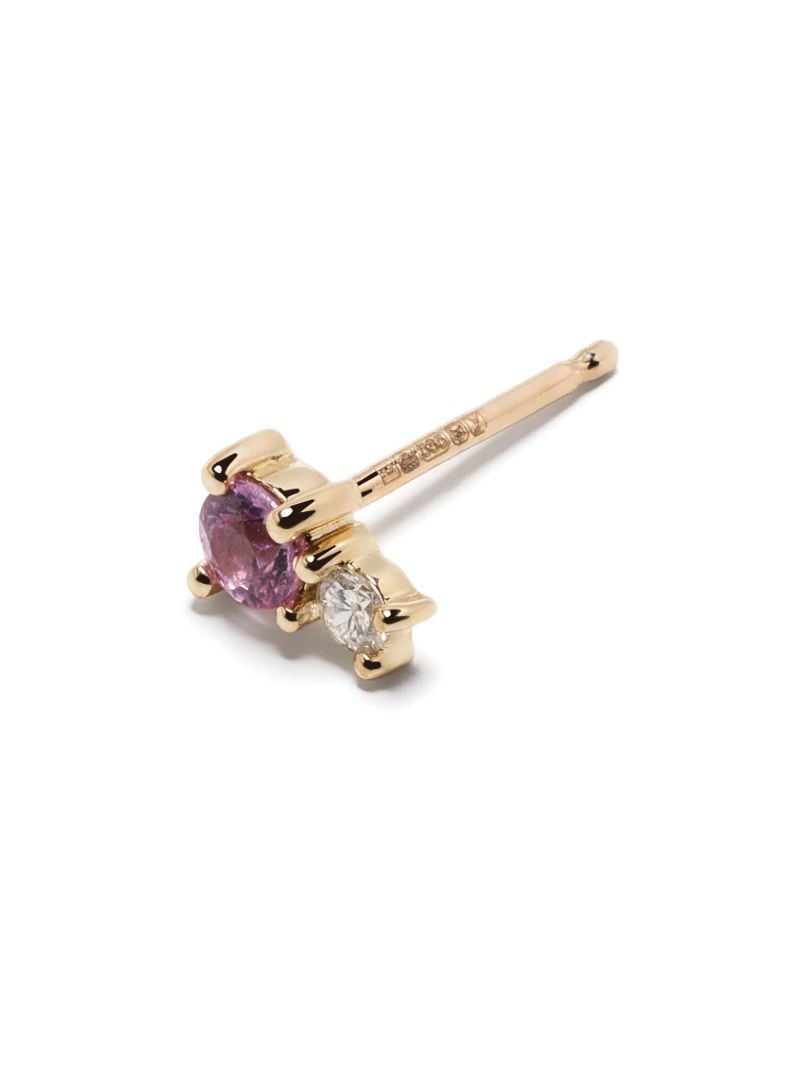 14k Yellow Gold Amigos Sapphire and Diamond Stud Earrings