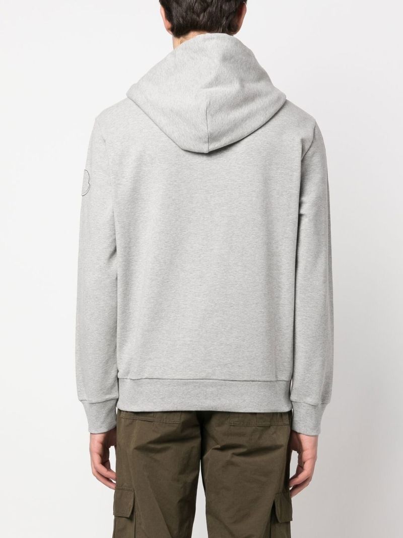 Grey Logo Embroidered Hoodie