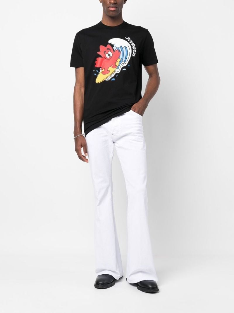 Black Graphic Print Cotton T-shirt