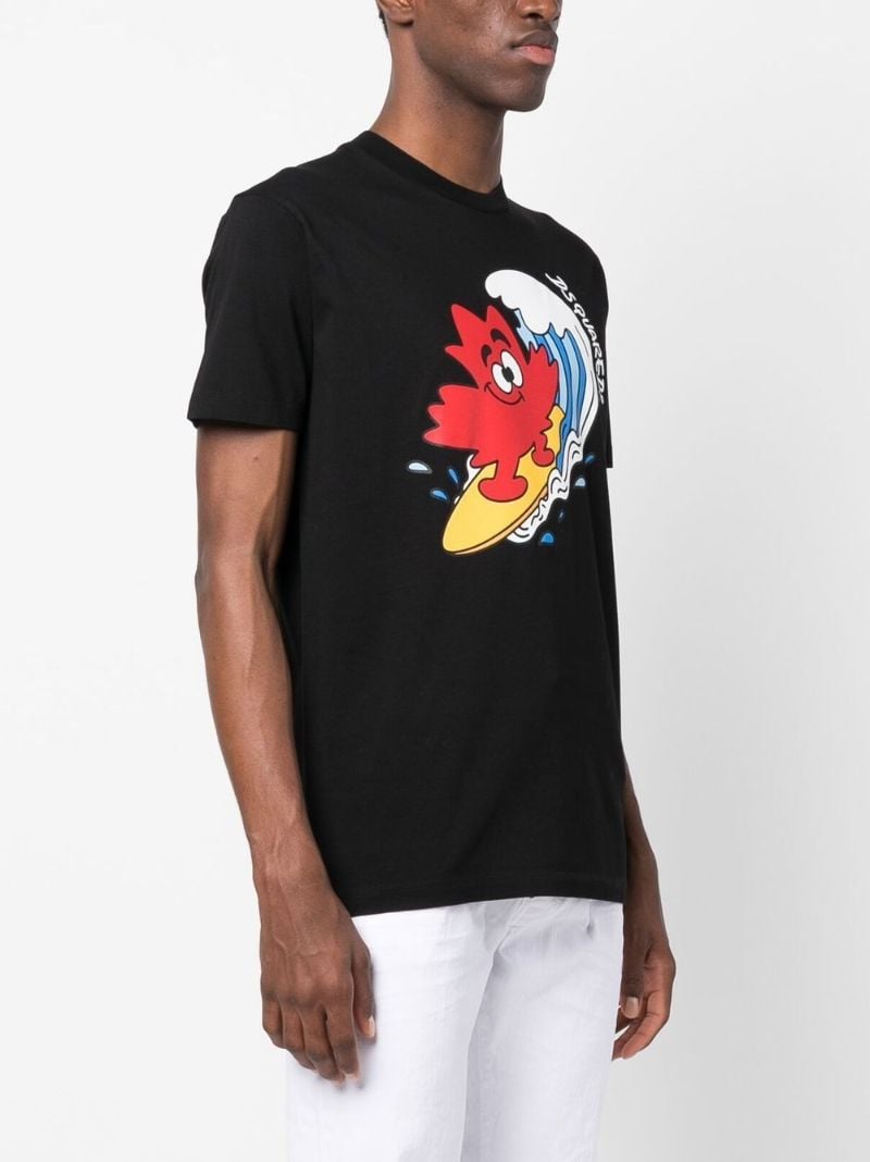 Black Graphic Print Cotton T-shirt