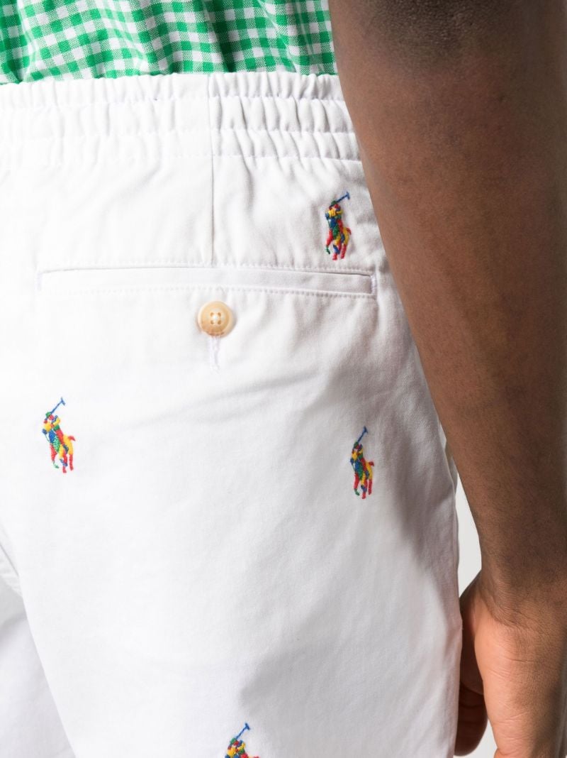 White Polo Pony Cotton Shorts
