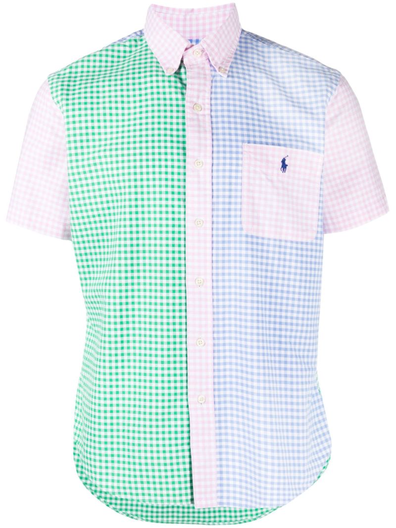 Green Polo Pony Gingham Cotton Shirt