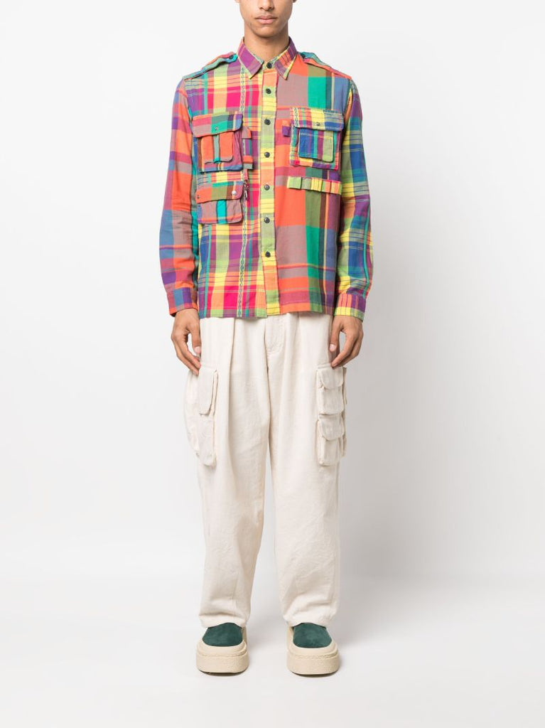 Orange Check Cotton Shirt