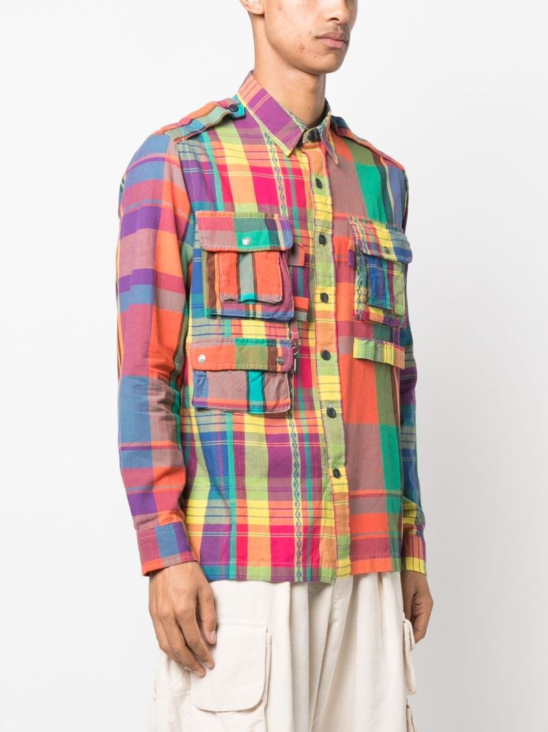 Orange Check Cotton Shirt