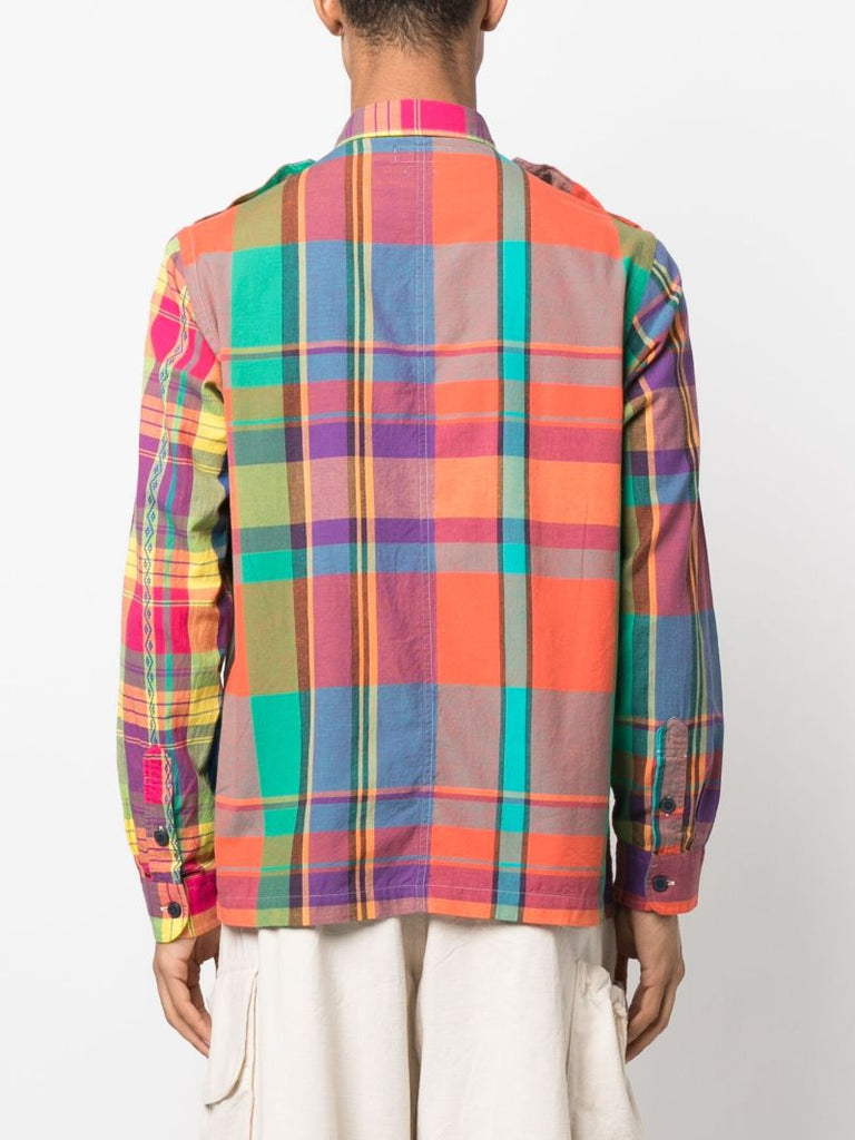 Orange Check Cotton Shirt