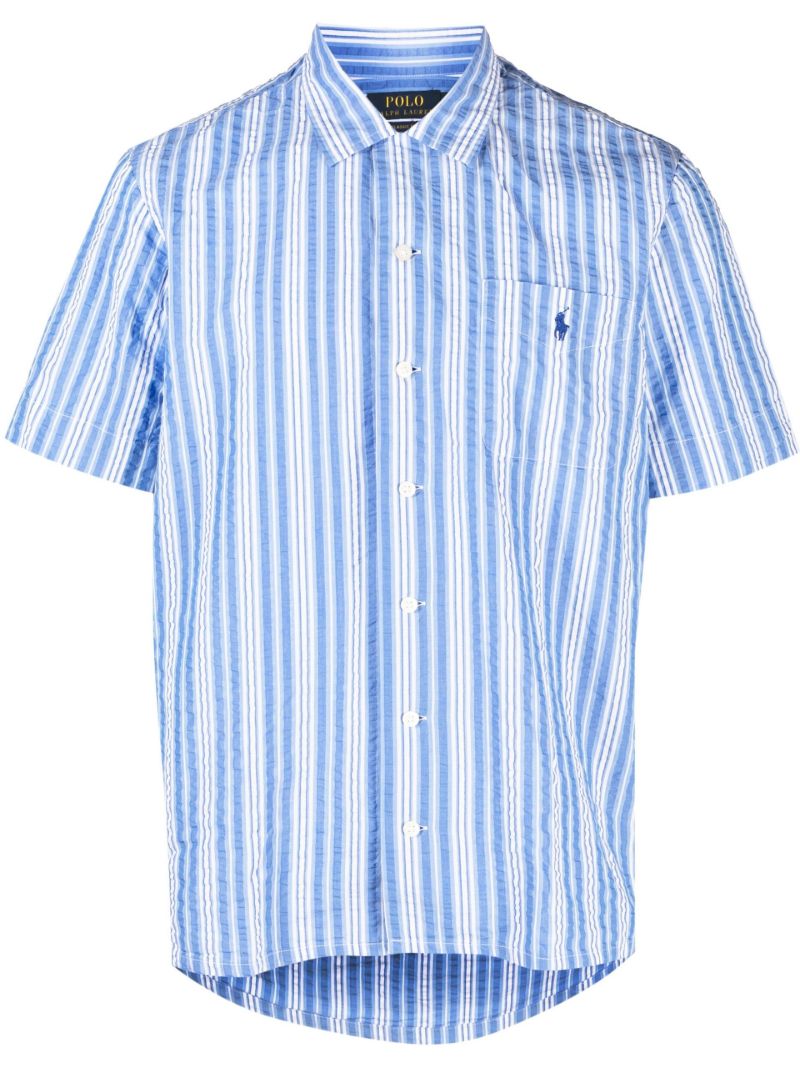 Blue Polo Pony Striped Cotton Shirt