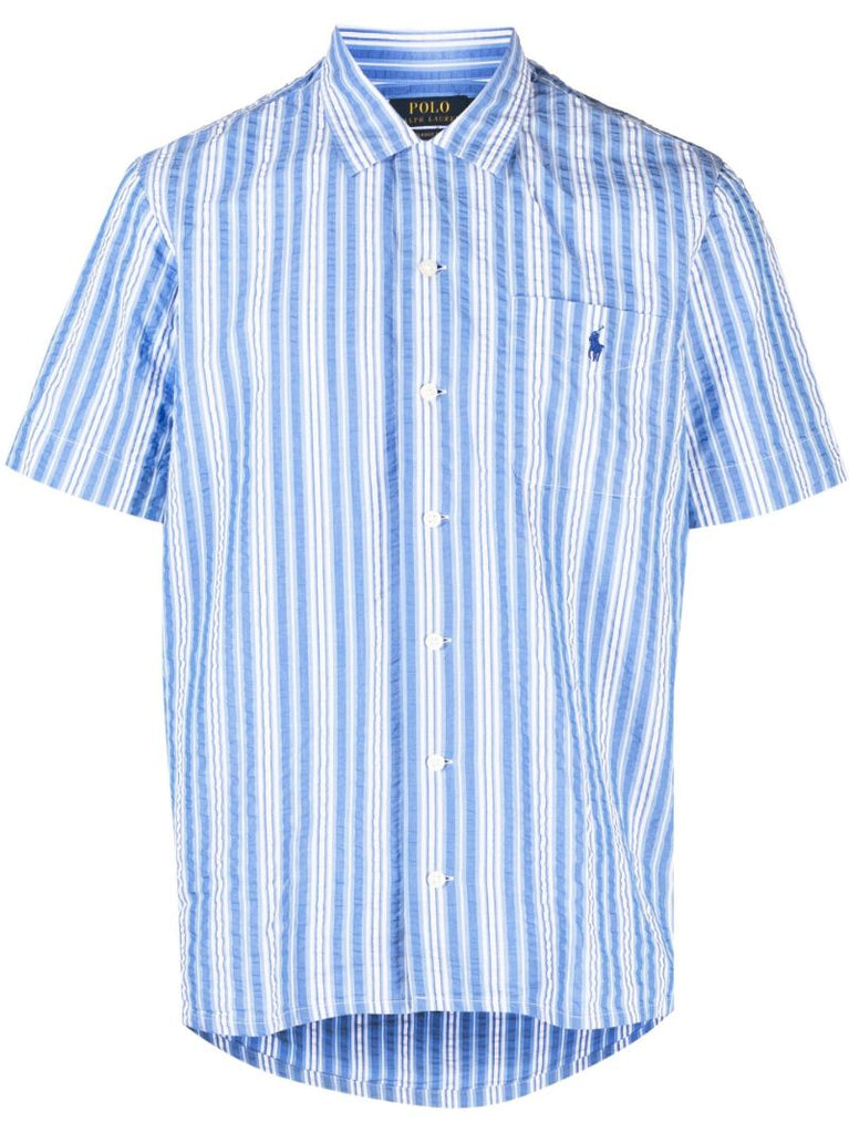 Blue Polo Pony Striped Cotton Shirt