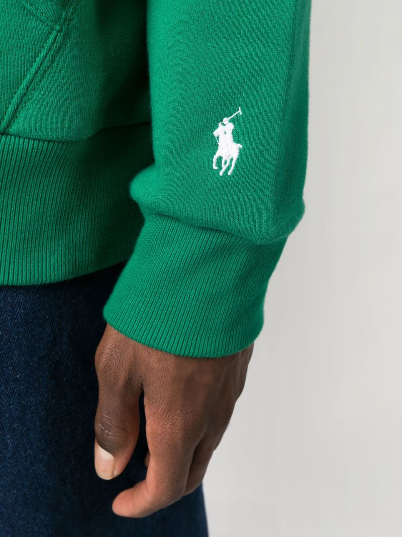 Green Logo Fleece Rugby Sweatshirt