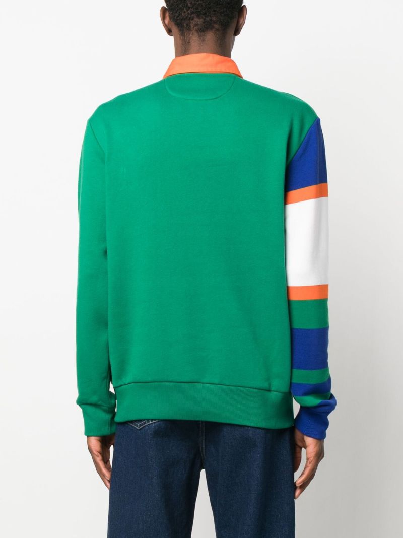 Green Logo Fleece Rugby Sweatshirt