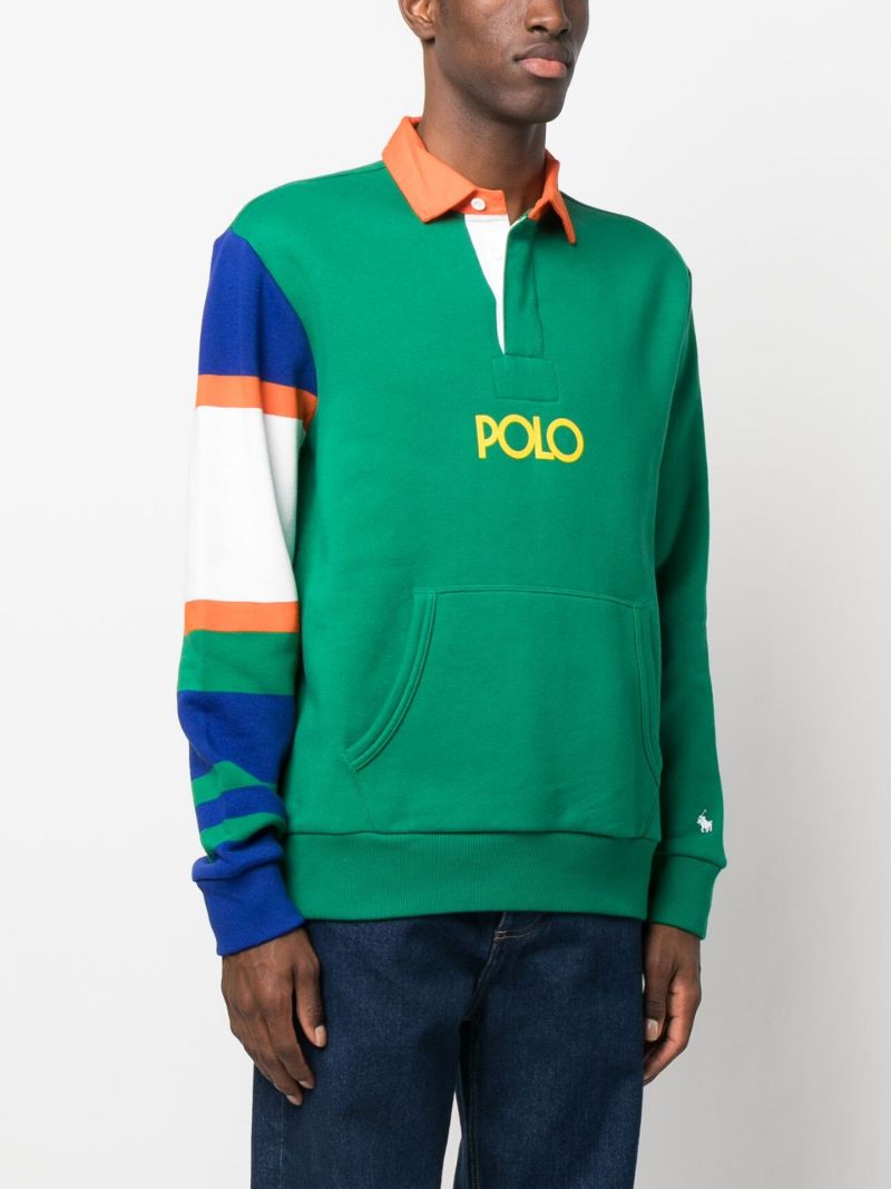 Green Logo Fleece Rugby Sweatshirt