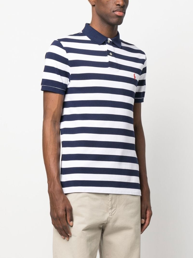 Blue Polo Pony Striped Polo Shirt