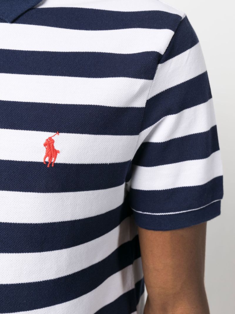 Blue Polo Pony Striped Polo Shirt