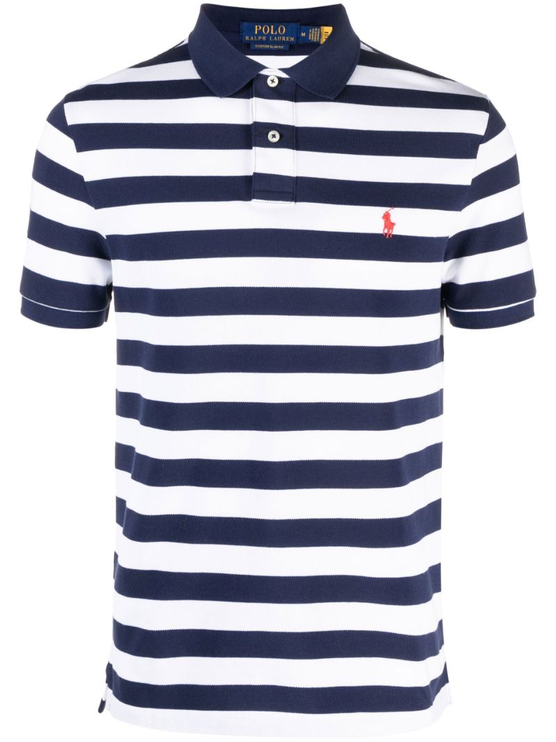 Blue Polo Pony Striped Polo Shirt