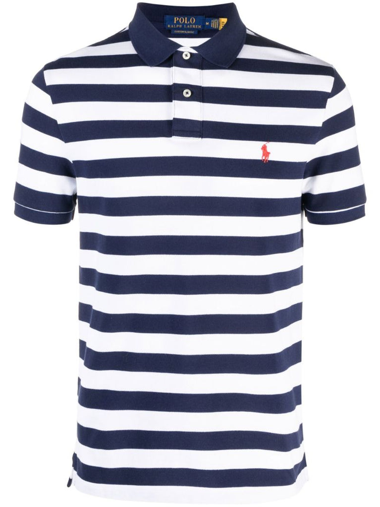 Blue Polo Pony Striped Polo Shirt