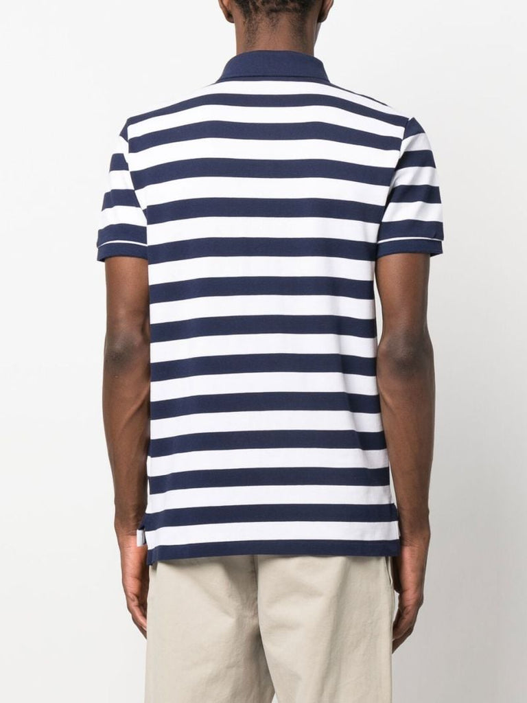 Blue Polo Pony Striped Polo Shirt