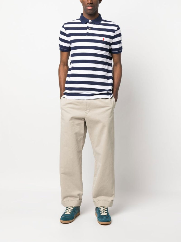 Blue Polo Pony Striped Polo Shirt
