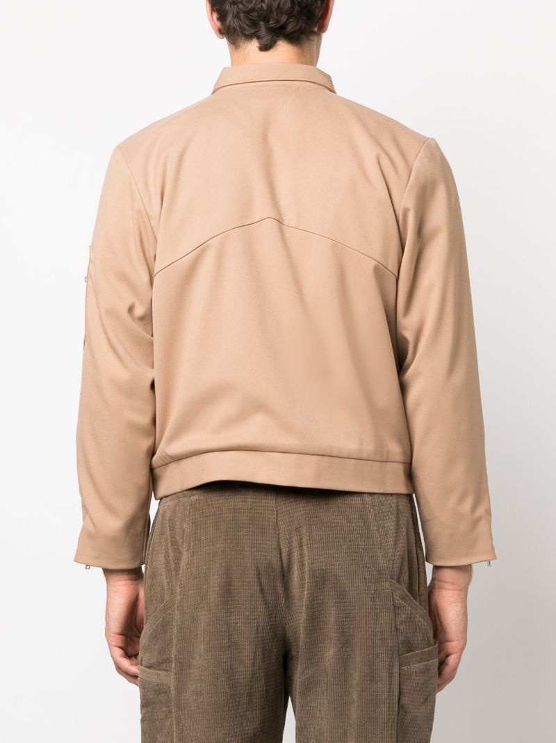 Neutral Sambac Zip Up Shirt Jacket