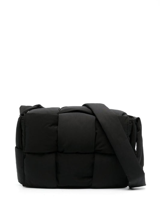 Black Large Padded Tech Cassette Cross Body Bag