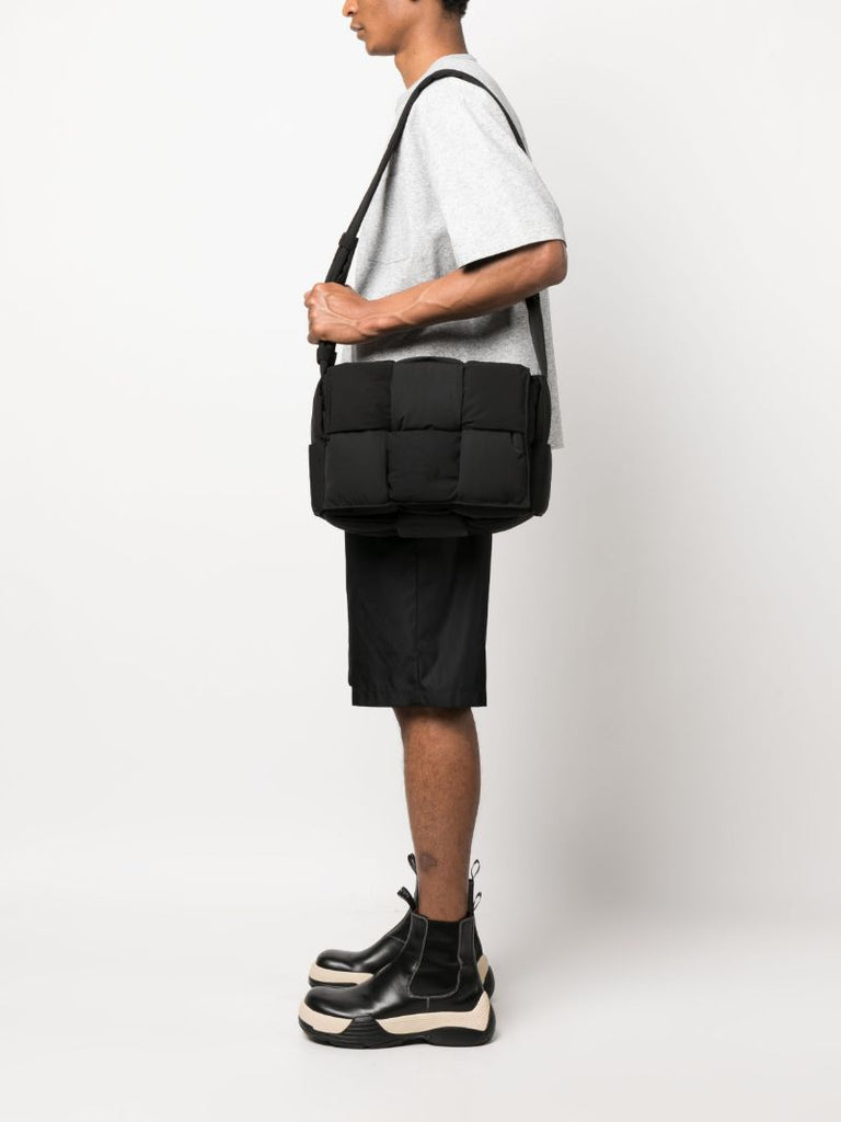 Black Large Padded Tech Cassette Cross Body Bag