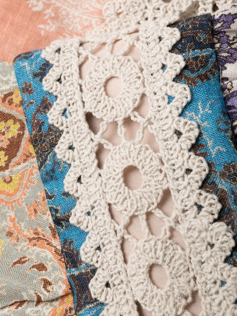 Neutral Devi Mixed Print Linen Midi Dress
